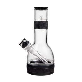 soft glass core bong clear with black accents on a gray background