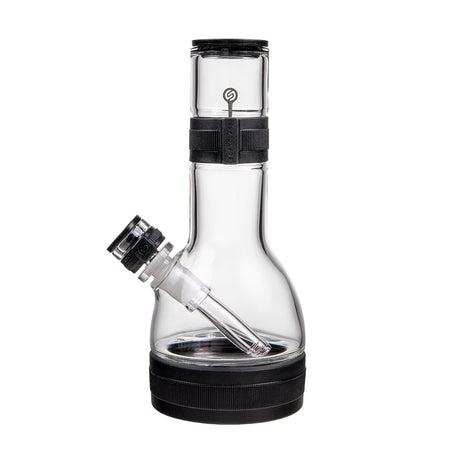 soft glass core bong clear with black accents on a gray background
