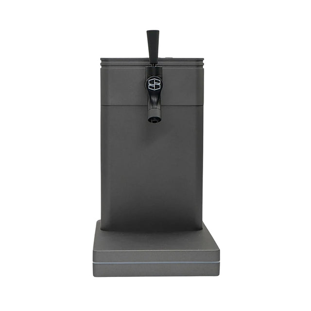 Terp Tap Vaporizer, a countertop appliance with a single tap handle, designed for precise, controlled use and featuring a digital screen for customizable performance.