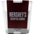 Hershey’s Chocolate Scented Candle in a 3oz glass tumbler, featuring a single wick, designed for strong, nostalgic aroma appeal in head shops and dispensaries.