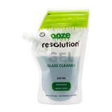 Ooze “reso­lution” Gel Glass Cleaner pouch, 240 mL, non-toxic, eco-friendly, with a resealable spout, part of the Ghost Concentrate Cleaning Kit Bundle.