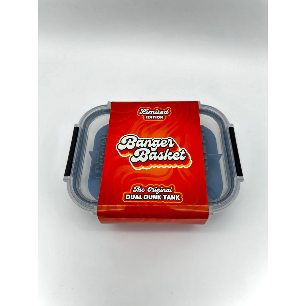 TRIBAL BANGER BASKET in a plastic container with a red label featuring white text, showcasing the product's packaging and branding.