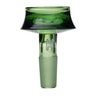 Cauldron Flower Bowl - 10mm, a green-tinted glass adapter for water pipes, features a flared top, reinforced neck, and a 10mm ground-glass joint for universal use.