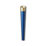 Vessel Cone One Hitter features a metallic-blue, tapered cylindrical body with a gold top band engraved “VESSL,” designed for enhanced airflow and cooling.