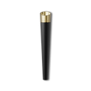 Vessel Cone One Hitter: A sleek, black tapered pipe with a gold-plated bowl engraved with VESSEL, offering ergonomic design and enhanced airflow for dry herb use.