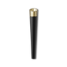 Vessel Cone One Hitter: A sleek, black tapered pipe with a gold-plated bowl engraved with VESSEL, offering ergonomic design and enhanced airflow for dry herb use.