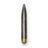 Vessel Helix Premium One Hitter: black, pen-shaped vaporizer with contour-line graphics, gold knurled base for cartridge attachment, featuring innovative airflow-enhancing design.