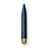 Helix Premium One Hitter, a blue topographic-patterned metal capsule with VESSEL branding and a knurled brass cap, designed for enhanced airflow and cooling.
