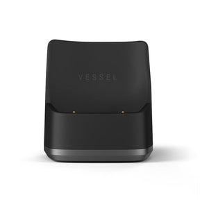 Ridge Charger - Black: A sleek, black charging cradle with gold-plated contacts, designed for Compass Series units; includes a USB to USB-C cable for secure, stable charging.