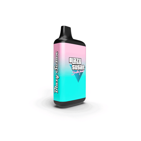 Blazy Susan Secret Box Battery, a compact vape device with built-in mouthpiece, two-tone pink and teal wrap, labeled Smoke Pink flavor.