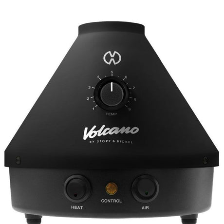 VOLCANO CLASSIC Dry Herb Vaporizer, cone-shaped with central temperature dial, heat and air controls, showcasing Storz & Bickel’s precision engineering and durable craftsmanship.