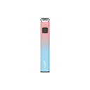 Close-up of the Yocan Flat Series 510 Thread Battery, showcasing its square design with a visible power button, ideal for on-the-go vaping.