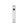 Yocan 510 Thread Battery - Flat Edition, a silver, square-shaped vaporizer with a black button, designed for portability and grip, ideal for concentrate use.