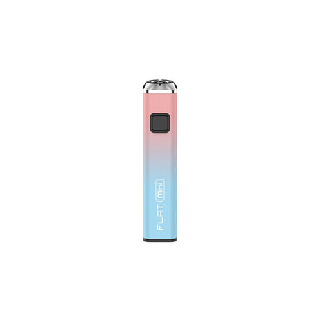 Close-up of Yocan Flat Mini 510 Battery, featuring a square, flat design with a visible power button, ideal for portability and secure grip.