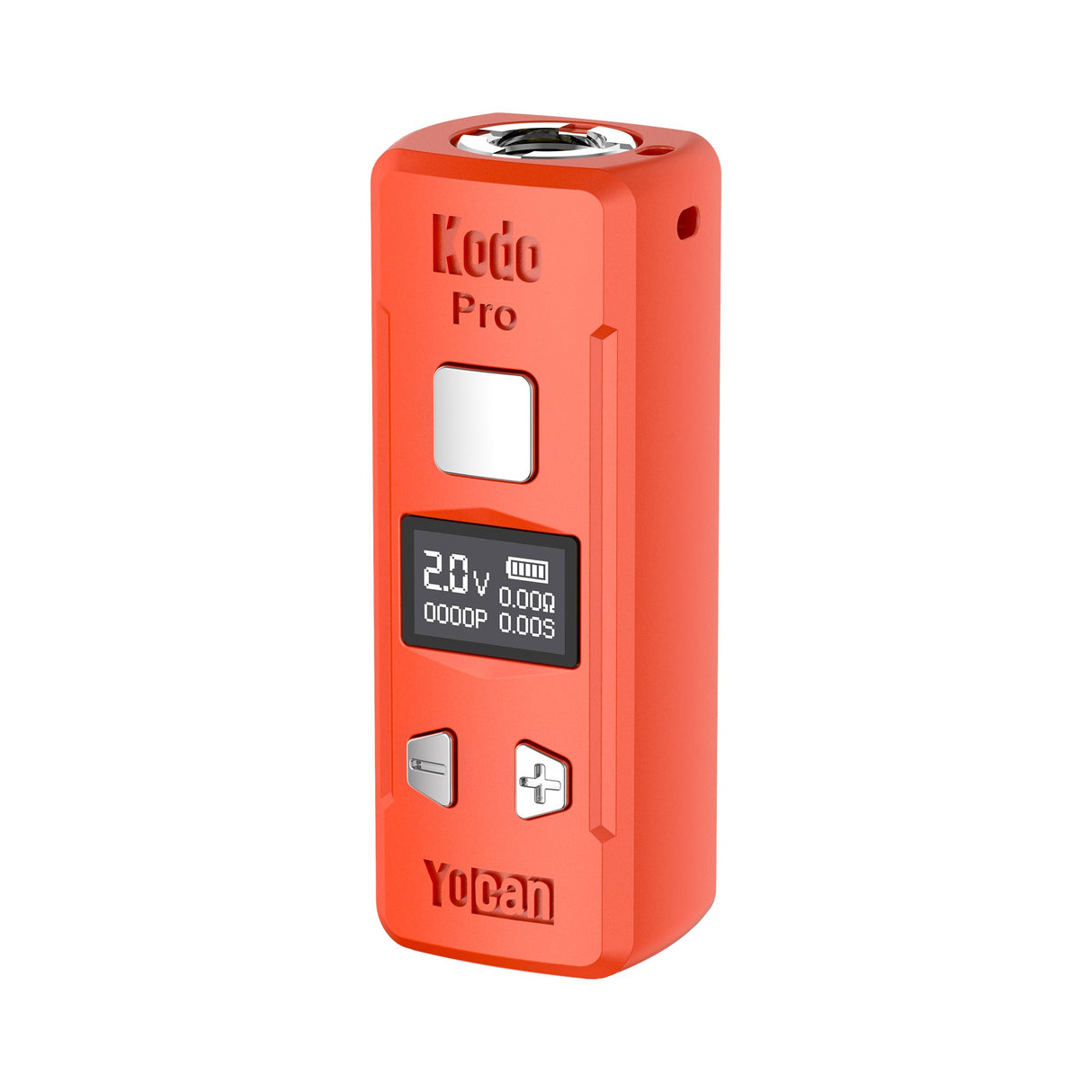 Yocan Kodo Pro Digital 510 Battery, featuring a slim box design with OLED screen, fire and adjustment buttons, and 510-thread connection for versatile use.
