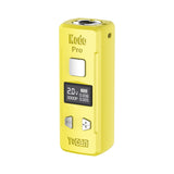 Kodo Pro Digital 510 Battery 1 unit: Compact yellow box-mod vape battery with adjustable voltage, OLED display, firing and adjustment buttons, and 510-thread compatibility.