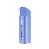 Pocket Concentrate Vaporizer in sky-blue with contoured mouthpiece, LED display showing temperature and battery, designed for premium wax vaping and compact portability.