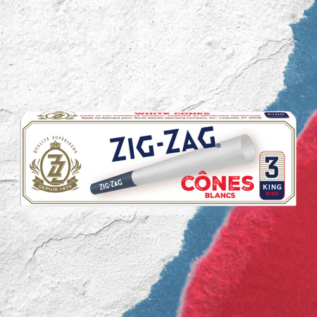 Zig-Zag Pre-Rolled White Cones King Size